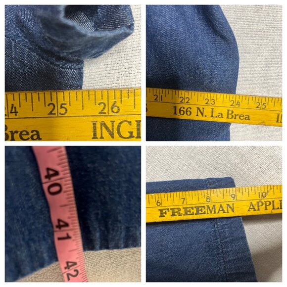 Denim 24/7 Women Plus Size 22W Blue Denim Casual Dress Waist Tie Cotton Comfy - Picture 12 of 16